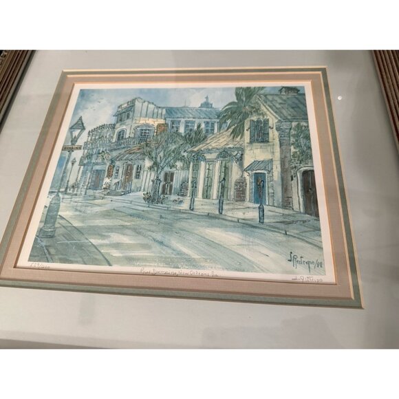 VTG Lithograph French Quarters Rue Domaine Orleans Signed L Restrepo 559/1200